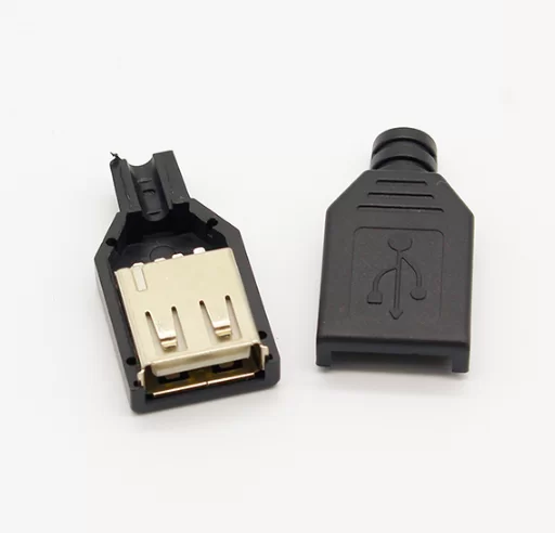Szerelhető USB anya csatlakozó – Fekete