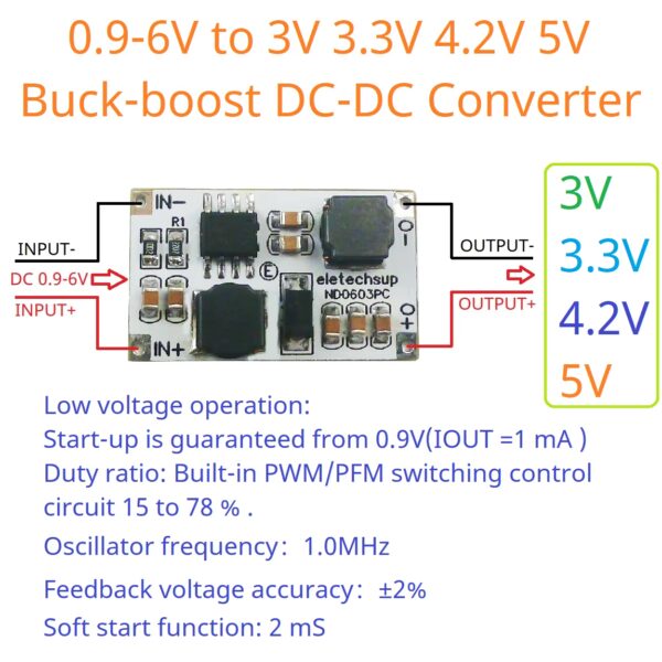 Pasted DC-DC Step Up/Down DC 1-6V 0.6-0.8A