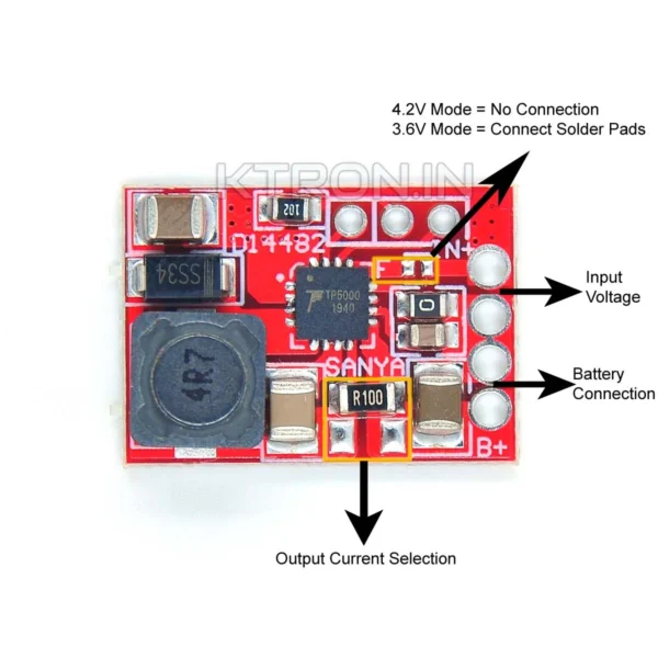TP5000-4 TP5000 LiIo/LiFePo4 töltő modul (1S)